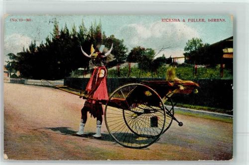 Durban 1909 Ricksha u. Puller