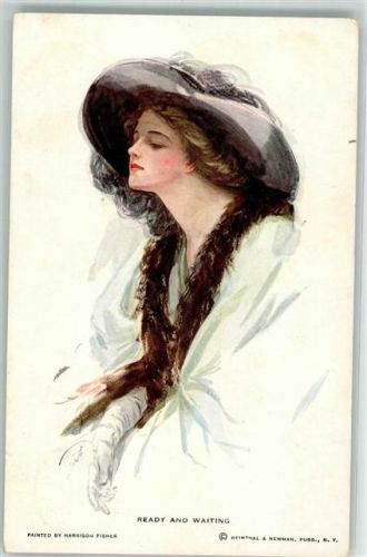 1914 Verlag Reinthal & Newman Nr. 418 Hutmode Frau ready and waiting