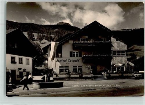 6631 Lermoos Foto AK Gasthaus Loisach