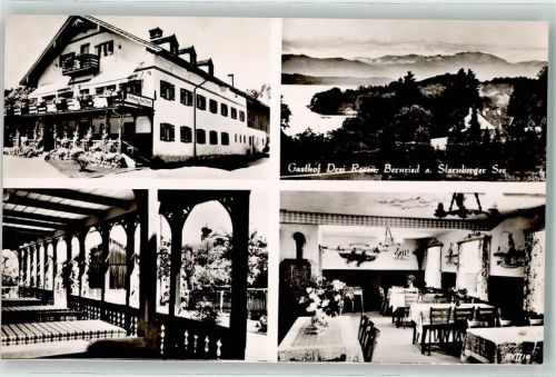 82347 W8139 Bernried , Starnberger See - Gasthaus Drei Rosen Gaststube Starnberger See
