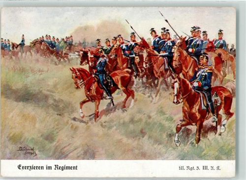 sign Döbrich-Steglitz Erich Exerzieren im Regiment Ulanen Regiment 3
