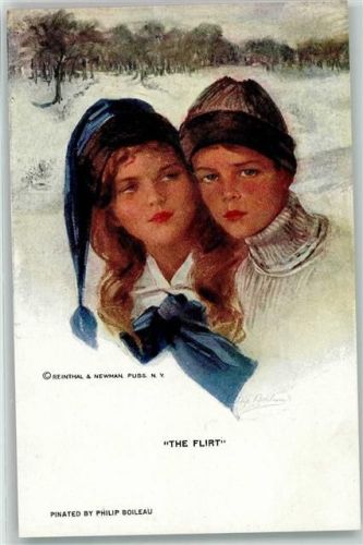 Nr. 759 sign. Boileau, Philip The Flirt Poesie / Liebe AK Reinthal u. Newman Künstlerkarte