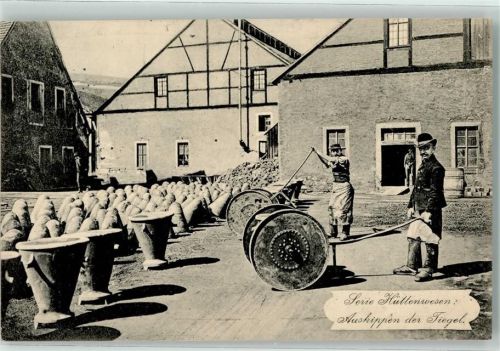 1914 Serie Hüttenwesen Auskippen der Tiegel Verlag Bruno Richter No.69