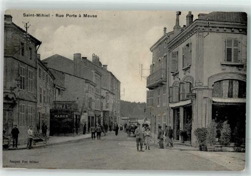 Saint-Mihiel 1908 Rue Porte a Meuse Fahrrad