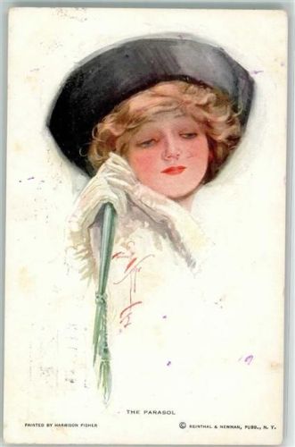 1914 Verlag Reinthal & Newman Nr. 412 The Parasol Hutmode