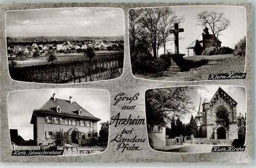 Arzheim Kath. Kirche Schwesternheim Kleine Kalmit Kirche Kreuz