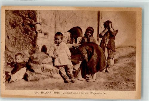 1916 Nr. 901 Balkan Typen Morgenwäsche der Familie Foto Miehlmann Hamburg