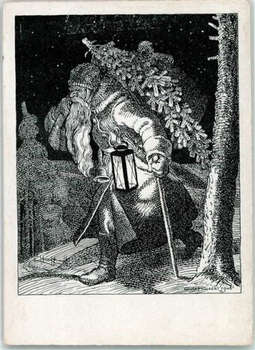 Der Pelzmärtl sign. Völkert Konrad Verlag Mendelsohn Nr.23 Nikolaus Künstlerkarte