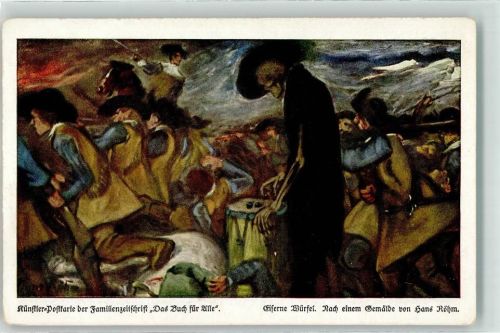 Das Buch für Alle Zeitschrift Werbung Gemälde von Hans Röhm Der eiserne Würfel Tod