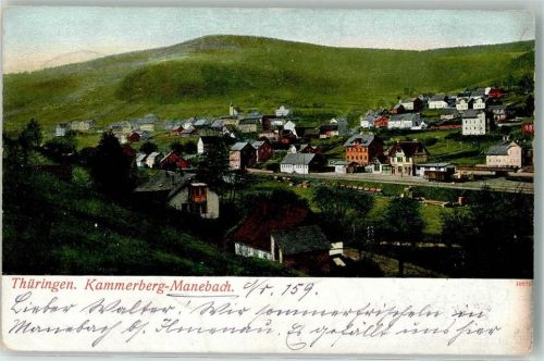 Manebach 1905 Bahnpost Ilmenau-Themar Zug 873