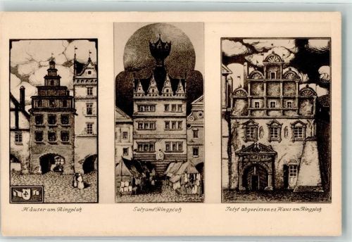 Litomerice Ringplatz Salzamt Jubiläumskarte Nr. 4 700 Jahrfeier