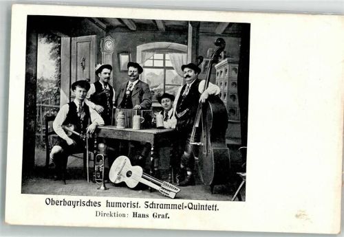 Oberbayr. Humorist. Schrammel Quintett Kontragitarre Bierkrug