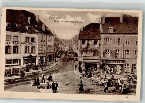 Saint-Avold 1917 Lublener Straße Apotheke Geschäft Marktszene Feldpost WK I