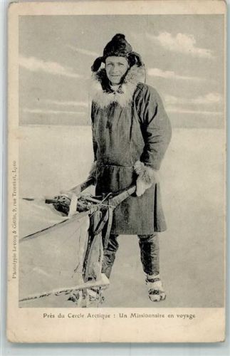 Missionaire Cercle Arctique Nördlicher Polarkreis Foto AK Expedition Nordpol Gebrauchsspuren
