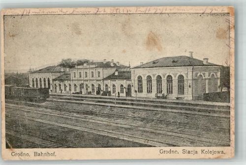 Hrodna Bahnhof Feldpost WK I 20. Armeekorps viele Büge