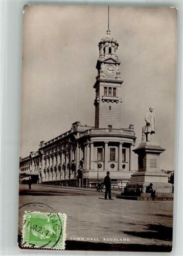 Auckland 1907 Denkmal Rathaus Briefmarek Bildseite