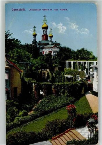 Darmstadt 1915 Christianen Garten mit Russ. Kapüelle