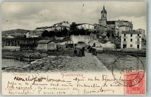 Fuenterrabia Hondarribia 1904 Foto AK Marke bildseitig