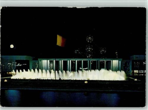 Nr. 1321 Exposition 1958 - Place and Porch of Belgium, by night