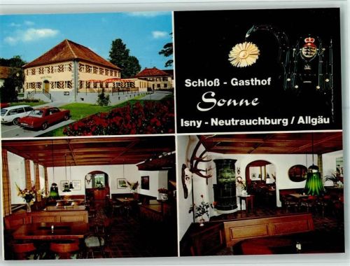 Neutrauchburg Schloß Gasthof Sonne Innenaufnahmen Gastraum 3-Bildaufnahme