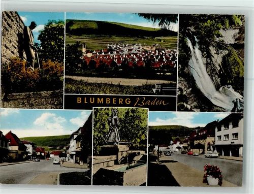 Blumberg Ortsansichten Wasserfall Statue Mehrfachaufnahme