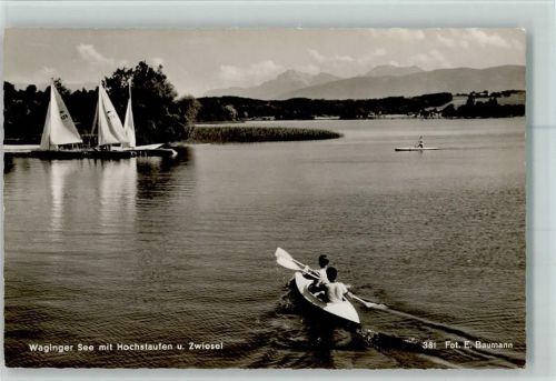 Zwiesel Waginger See - Segelboote und Kanuboote ca 1965 AK