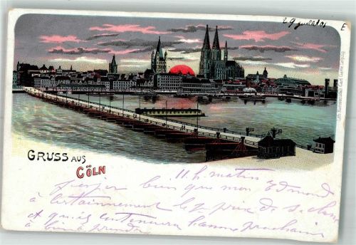 Köln Deutz 105 1901 Dom Schiffbrücke