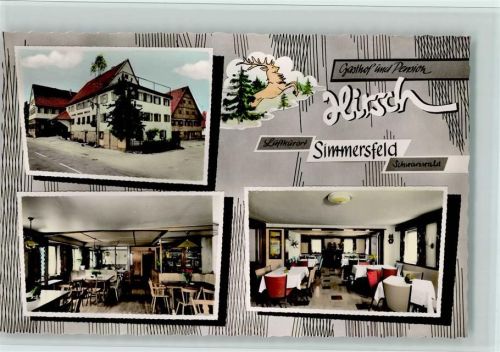 72226 W7275 Simmersfeld - Gasthof Pension Hirsch Innenaufnahmen Gastraum 3-Bildaufnahme