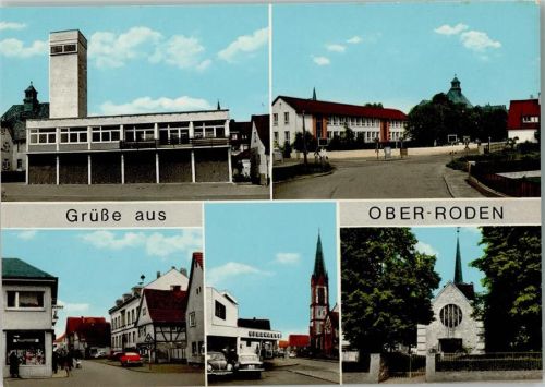 Ober-Roden Kirche Bahnübergang Ortsansichten Mehrfachaufnahme