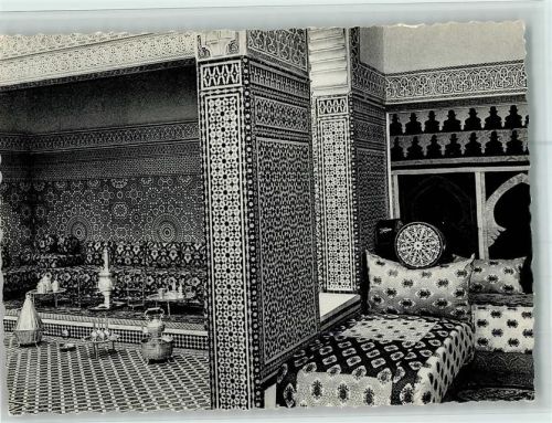 Exposition 1958 - Pavillon Maroc - Galerie and corner Saloon AK