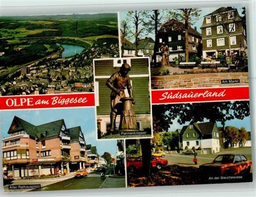 Olpe Luftaufnahme Am Markt Alter Rathausplatz An der Bleichwiese Pannenklöpper Mehrfachaufnahme