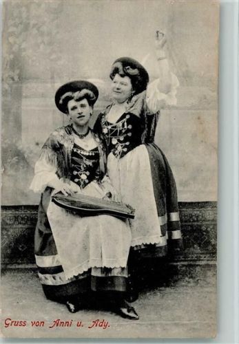 Volksmusik - Zitherspielerin Anni und Ady ca 1918 AK