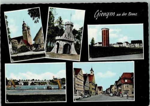 Giengen Kirche Schießturm Wasserturm Bergbad Am Rathaus Mehrfachaufnahme