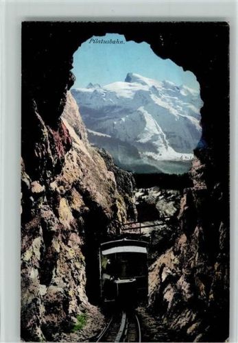 Pilatus Pilatusbahn Tunnel mit Blick auf den Titlis Zahnradbahn
