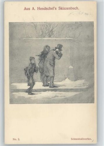 Skizzenbuch Nr. 2 - Schneeball werfen - Kinder