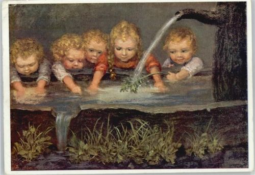 Nr. 461 - "Mutters Hilfe" Kinder am Brunnen -