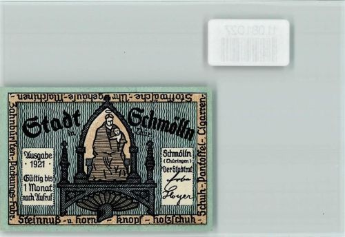 04626 O7420 Schmölln , Thür - Notgeldschein 50 Pfennig Pfeifenraucher