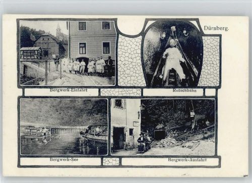 Rutschbahn - Einfahrt und Ausfahrt - Bergwerksee ca 1920
