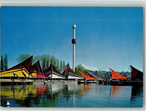 Lausanne Losanna Exposition Nationale 30.04. bis 25.10.1964 le port et la tour Spiral Expo