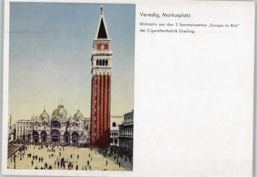 Motiv Venedig, Markusplatz - "Europa im Bild" Cigarettenfabrik Greiling Werbung Rauchen