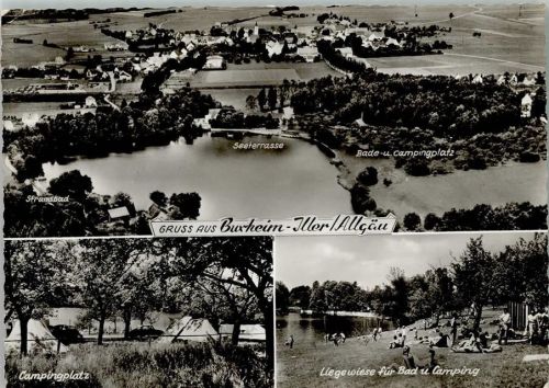 Buxheim Campingplatz am See Liegewiese für Bad und Camping Seeterrasse Luftaufnahme 3-Bidlaufnahme