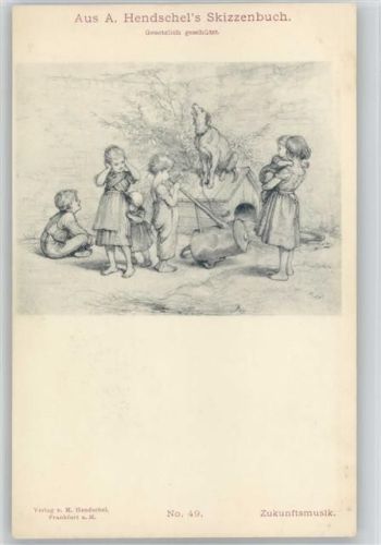 Skizzenbuch Nr. 49 - Hundehütte - Kinder - auf der Gießkanne musizieren