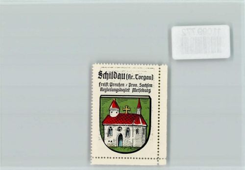 04889 O7295 Schildau , Gneisenaustadt - Vignette Wappen Kaffee Hag ca 1920-1940