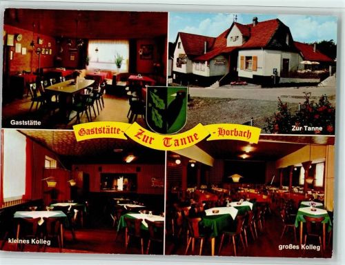 63579 W6463 Horbach , Kr Gelnhausen - Gaststätte Zur Tanne Innenaufnahmen Kleines Kolleg Großes Kolleg 4-Bildaufnahme