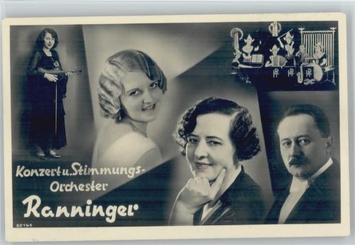 1937 Stimmungsorchester Ranninger Foto AK Geigerin