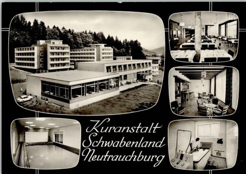 Neutrauchburg Kuranstalt Schwabenland Innenaufnahme Hallenbad Speisesaal Bäderabteilung Mehrfachaufnahme