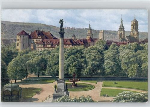 Stuttgart Schloß - Farbenphotographische AK Nr. 665 -