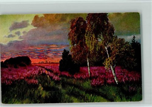 Luftfahrerdank Karte Nr. 8 Blühende Heide Nr. 3 AK Naturlandschaft