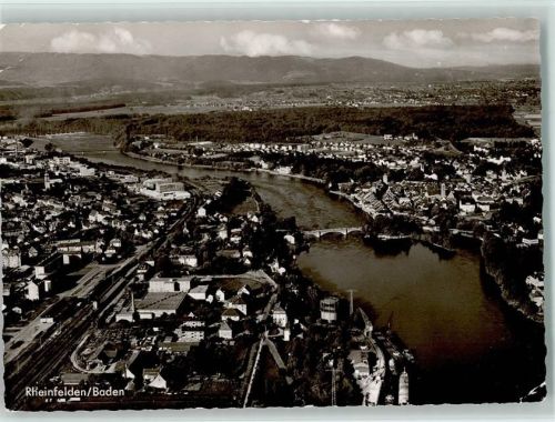 Rheinfelden 1966 Luftbild AK Kl. Eckknick