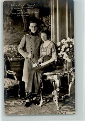 4127 Liersch Herzog und Herzogin zu Braunschweig im Schloß Adel Prinzessin Victoria Luise 1913